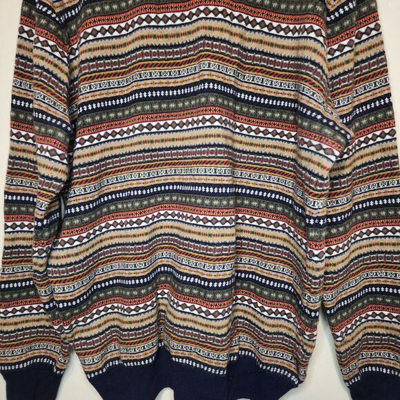 Barbour Merino Wool Cashmere Sweater Nordic Fair Isle Aztec Men's XXL 2X - Picture 8 of 14